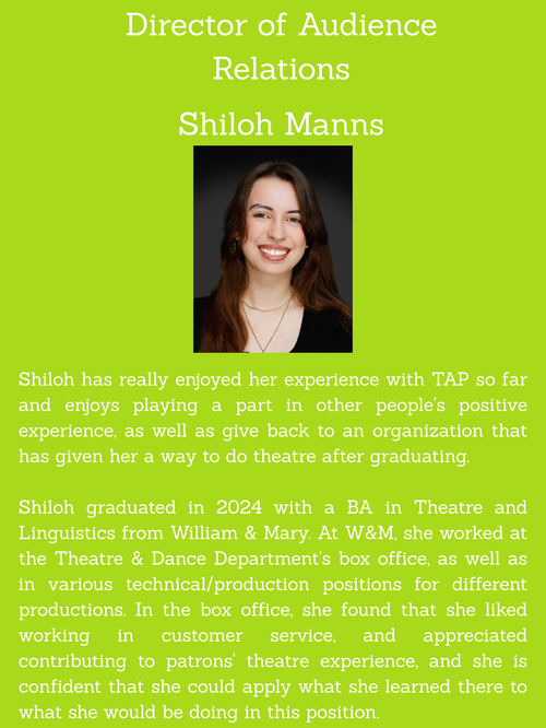 Director of Audience Relations Shiloh Manns